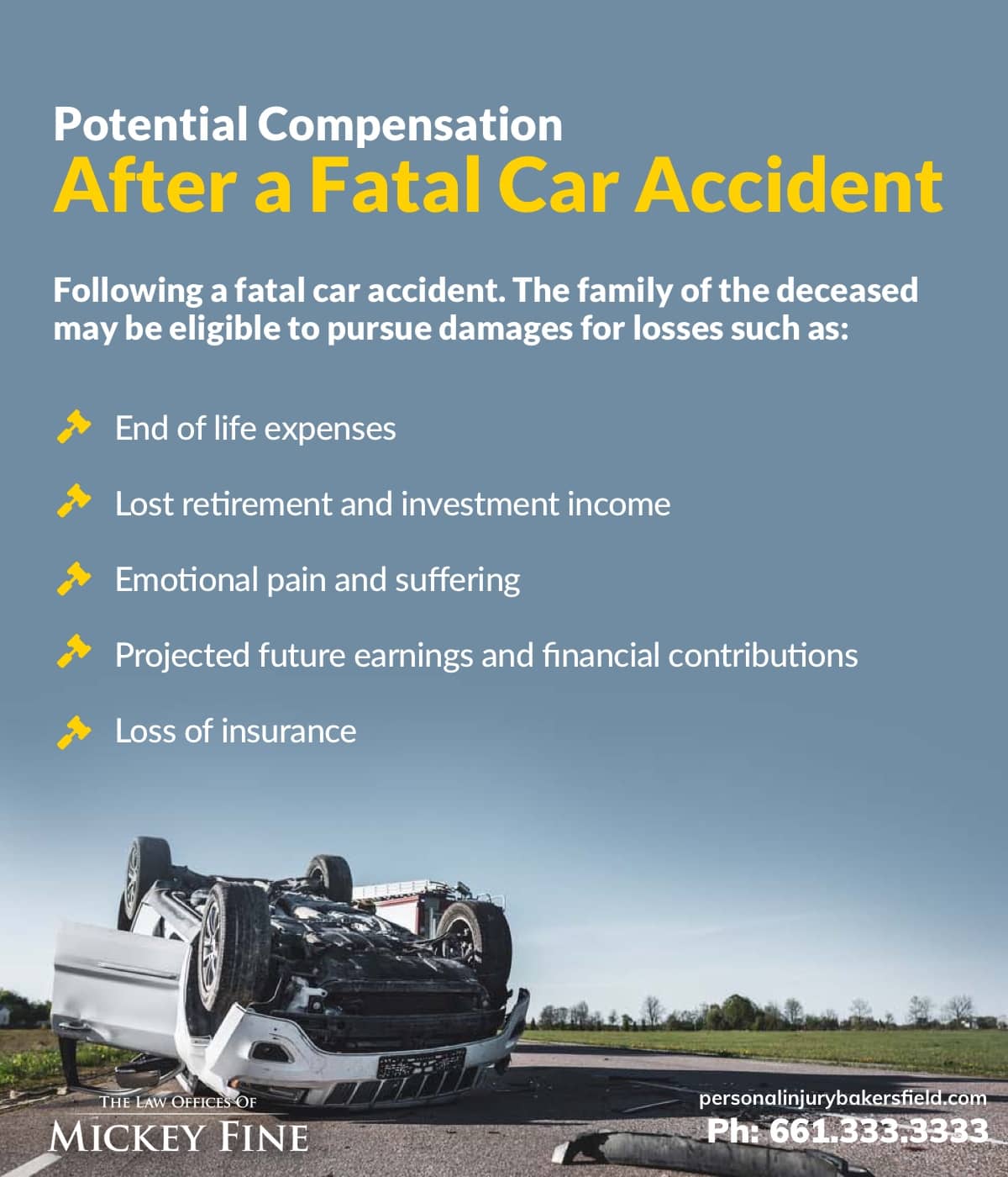 Potential compensation after a fatal car accident | The Law Offices of Mickey Fine
