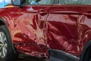 Car in a Sideswipe Accident